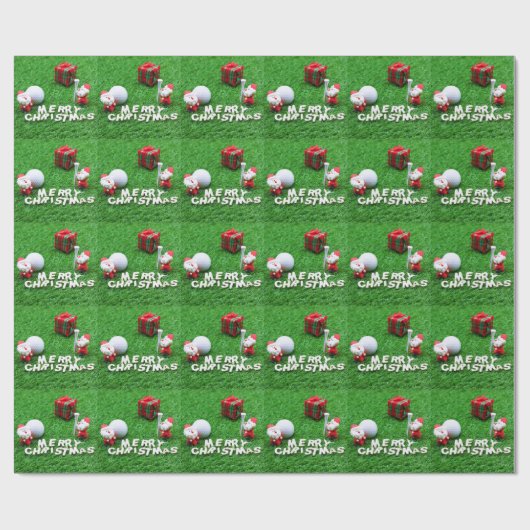 Kerstfeestdag met Golf en kerstbal Cadeaupapier (Vlak)