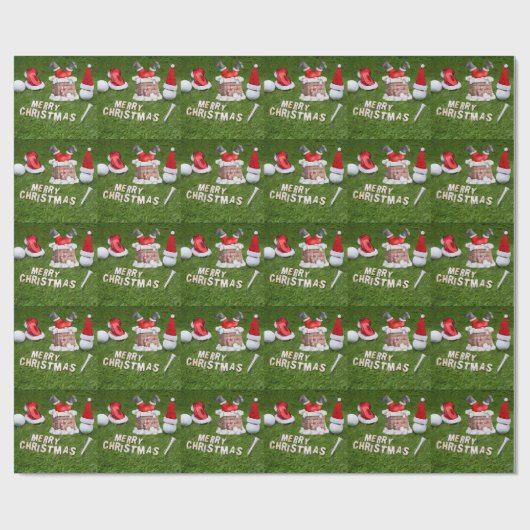 Kerstfeestdag met Golf en kerstbal Cadeaupapier (Vlak)