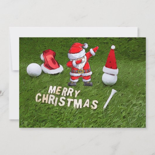 Kerstfeestdag met Golf en kerstbal Feestdagenkaart (Voorkant)