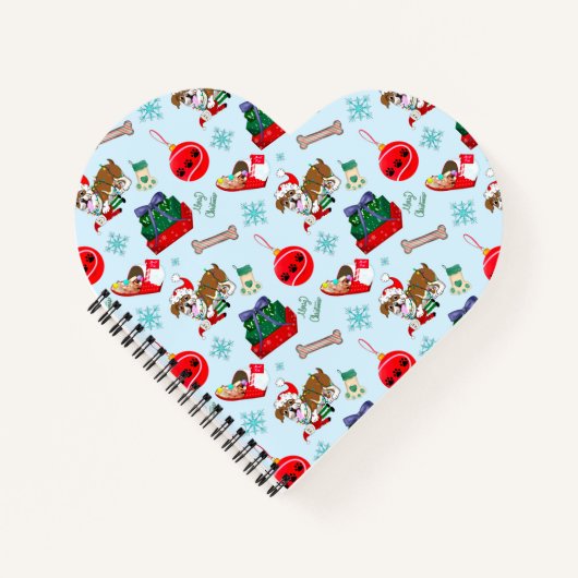 Kerstfeestdag met Goofy Bulldog Notitieboek (Voorkant)