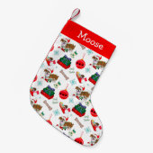 Kerstfeestdag met Goofy Bulldog Small CC Kleine Kerstsok (Voorkant (Hangend))