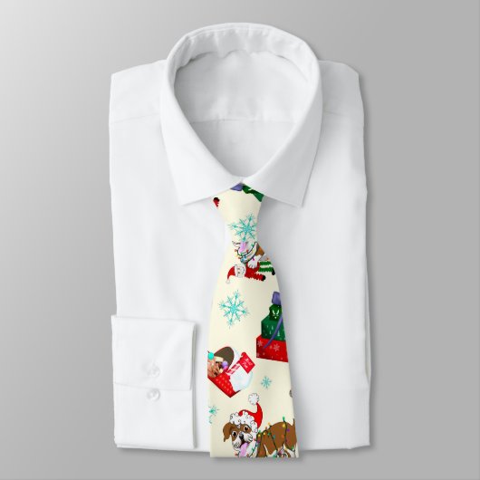 Kerstfeestdag met Goofy Bulldog Stropdas (Gebonden)