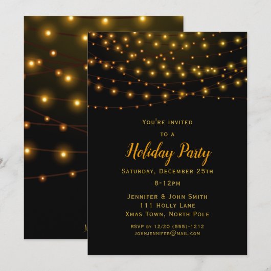 kerstfeestdag met gouden kerstdagen kaart (Voorkant / Achterkant)