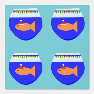 kerstfeestdag met goudvis behang