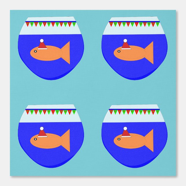 kerstfeestdag met goudvis behang (Voorkant)