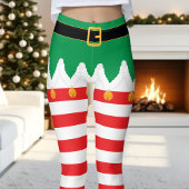 Kerstfeestdag met groene en rode streep leggings