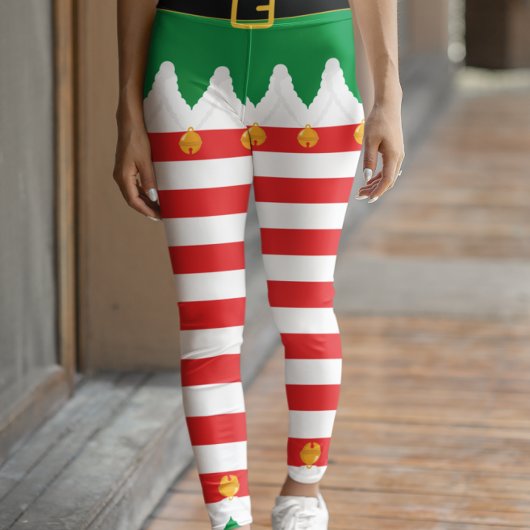 Kerstfeestdag met groene en rode streep leggings