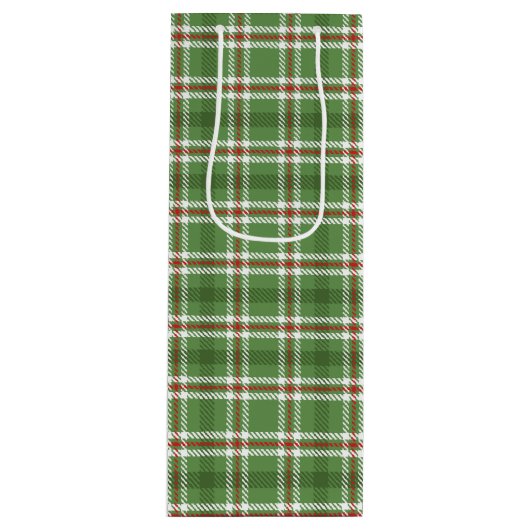 kerstfeestdag met groene feestdag wijn cadeautas (Voorkant)