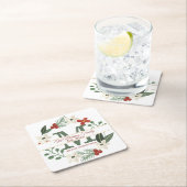 Kerstfeestdag met groot monogram | Naam Kerstmis Kartonnen Onderzetters (Insitu)