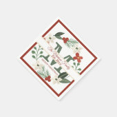 Kerstfeestdag met groot monogram | Naam Kerstmis Servet (Hoek)