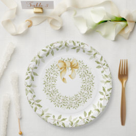 Kerstfeestdag met grote kerstmis papieren bordje