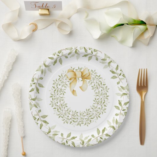 Kerstfeestdag met grote kerstmis papieren bordje (Huwelijk)