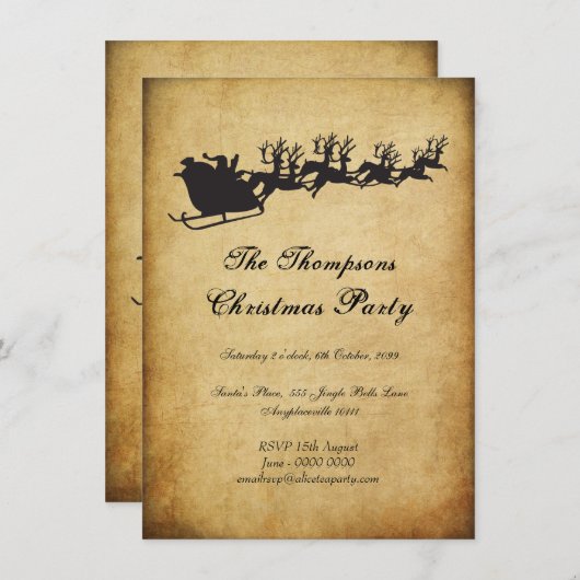  kerstfeestdag met hoge rendieren kaart (Voorkant / Achterkant)