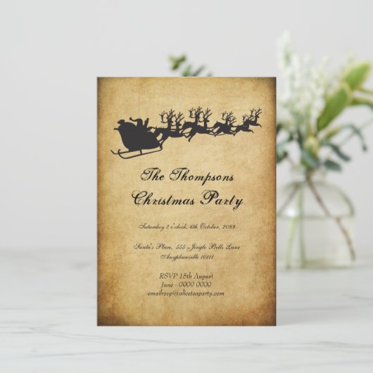  kerstfeestdag met hoge rendieren kaart (Staand voorkant)