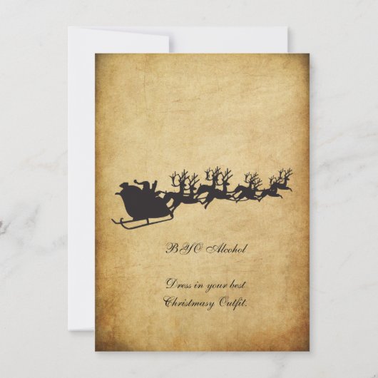  kerstfeestdag met hoge rendieren kaart (Achterkant)