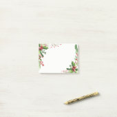 Kerstfeestdag met Holly Berries Post-it® Notes (Op bureau)