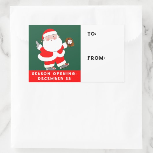 kerstfeestdag met honkbal cadeautjes Labels (Tas)