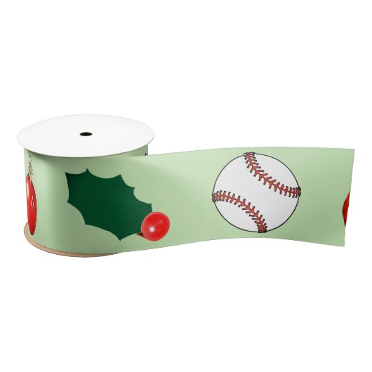 Kerstfeestdag met honkbal Gift Satin Ribbon Satijnen Lint (Spoel)