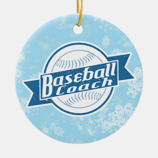 Kerstfeestdag met honkbal-lak keramisch ornament (Voorkant)