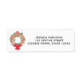 Kerstfeestdag met hoofdterugzendadres etiket (Voorkant)