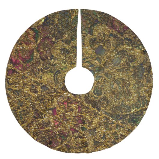 Kerstfeestdag met Jewel Gold Lace Design Kerstboom Rok (Voorkant)