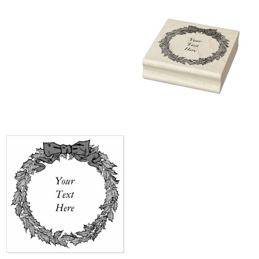  kerstfeestdag met Jouw tekst toevoegen Rubberstempel (Gestempeld)