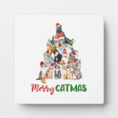 kerstfeestdag met kat kerstboomkat met kerstmis fotoplaat (Voorkant)