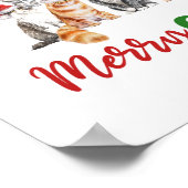 kerstfeestdag met kat kerstboomkat met kerstmis poster (Hoek)