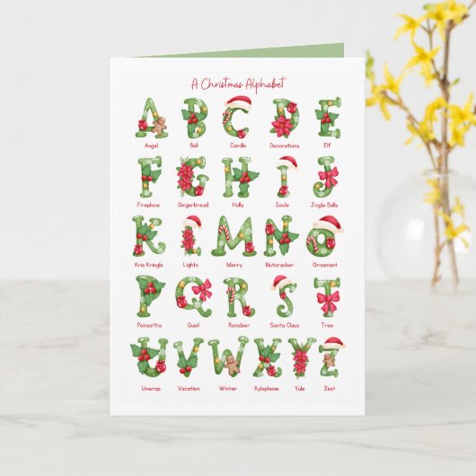 Kerstfeestdag met kerstcadeau kaart (Gele Bloem)