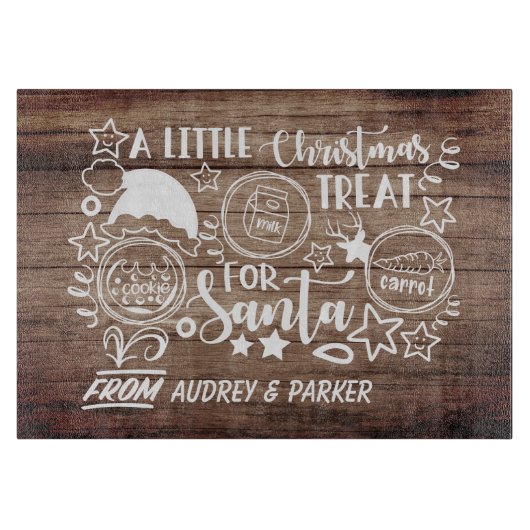 kerstfeestdag met kerstcadeau snijplank (Voorkant)