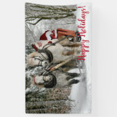 Kerstfeestdag met kerstcadeau spandoek (Verticaal)