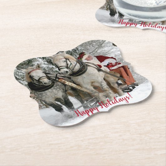 Kerstfeestdag met kerstcadeaubon kartonnen onderzetters (Gekanteld)