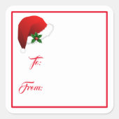 kerstfeestdag met kerstcadeautje Label sticker (Voorkant)