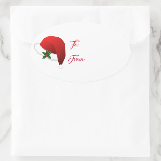 kerstfeestdag met kerstcadeautje Label sticker (Tas)