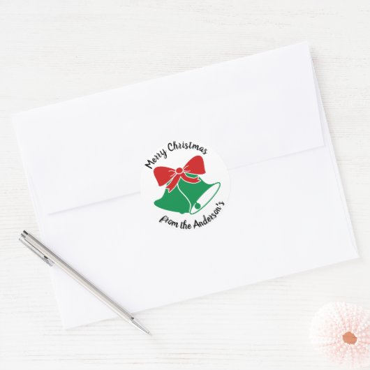 kerstfeestdag met kerstcadeautjes ronde sticker (Envelop)