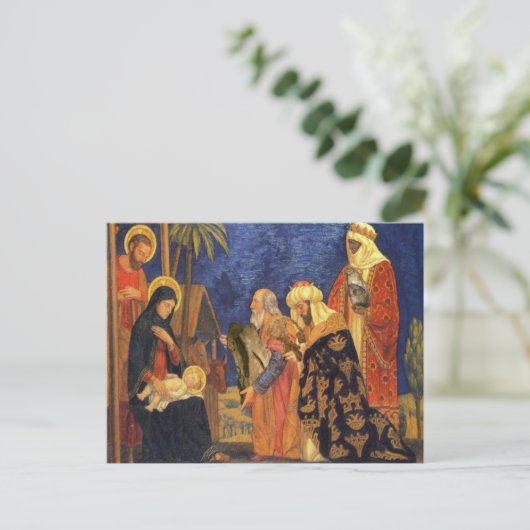 kerstfeestdag met kerstfeestdag briefkaart (Staand voorkant)