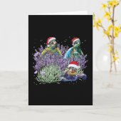 Kerstfeestdag met kerstfeestdag in Turtle Lavender Kaart (Gele Bloem)