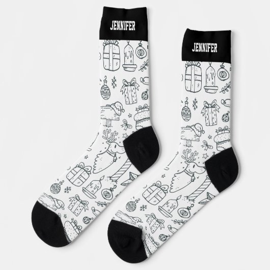 Kerstfeestdag met kerstfeestdag sokken (Links)