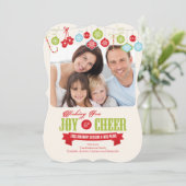 Kerstfeestdag met kerstfotokaart feestdagenkaart (Staand voorkant)