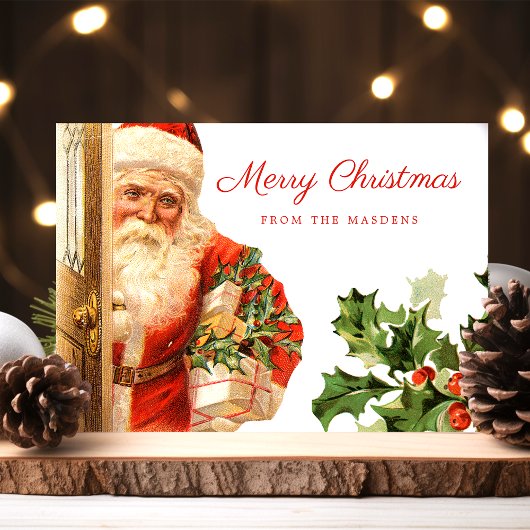 kerstfeestdag met kerstmis briefkaart