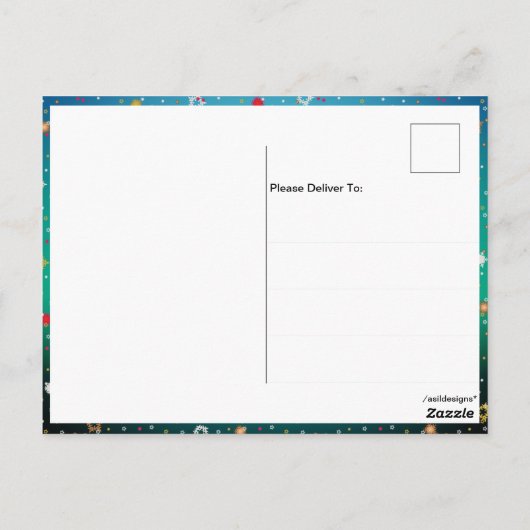 Kerstfeestdag met Kerstmis en Kerstmis Briefkaart (Achterkant)