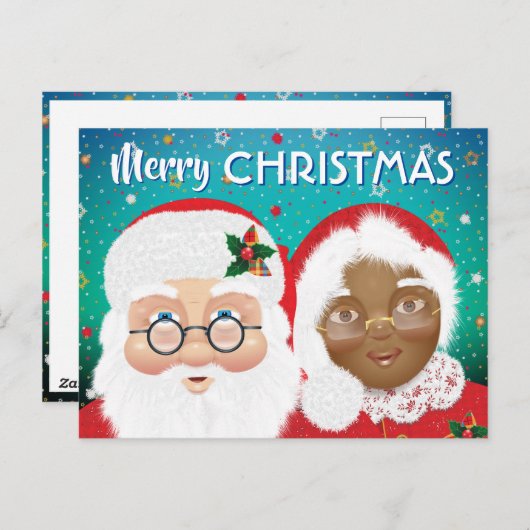 Kerstfeestdag met Kerstmis en Kerstmis Briefkaart (Voorkant / Achterkant)