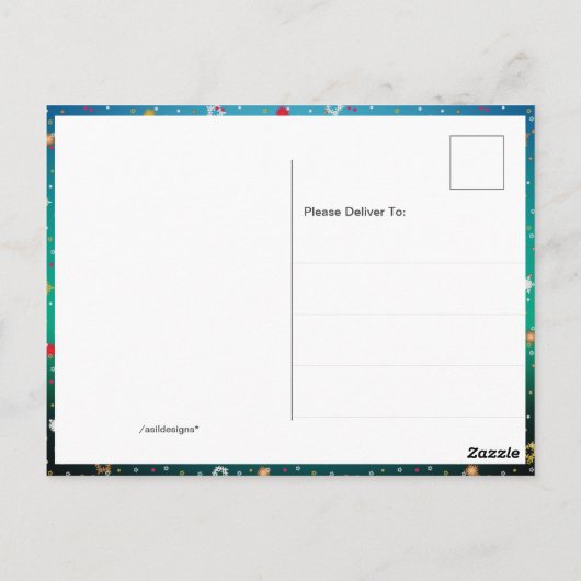 Kerstfeestdag met Kerstmis en Kerstmis Briefkaart (Achterkant)