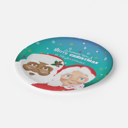 Kerstfeestdag met Kerstmis en Kerstmis Papieren Bordje (Gekanteld)