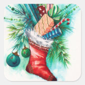  kerstfeestdag met kerstmis-sticker vierkante sticker (Voorkant)