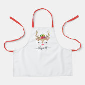 Kerstfeestdag met Kind rendiergezichten Schort (Voorkant)