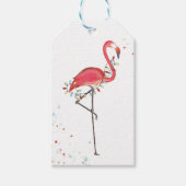 kerstfeestdag met kleurrijke flamingo cadeaulabel (Voorkant)