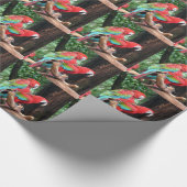 kerstfeestdag met kleurrijke papegaaien cadeaupapier (Hoek)