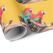 kerstfeestdag met kleurrijke papegaaien cadeaupapier (Rol Hoek)