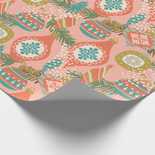 Kerstfeestdag met kleurrijke retro cadeaupapier (Hoek)